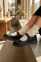 Women's Ballerinas Shoes with Strap and Buckle