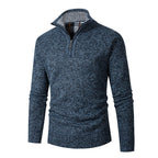 Men's Knitted Jumper | Half-Zip with Check Collar