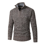 Men's Knitted Jumper | Half-Zip with Check Collar