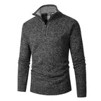 Men's Knitted Jumper | Half-Zip with Check Collar