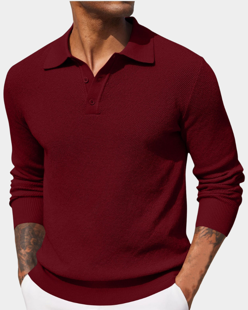 Men's Polo Jumper | Comfortable Fit & Crease-Free