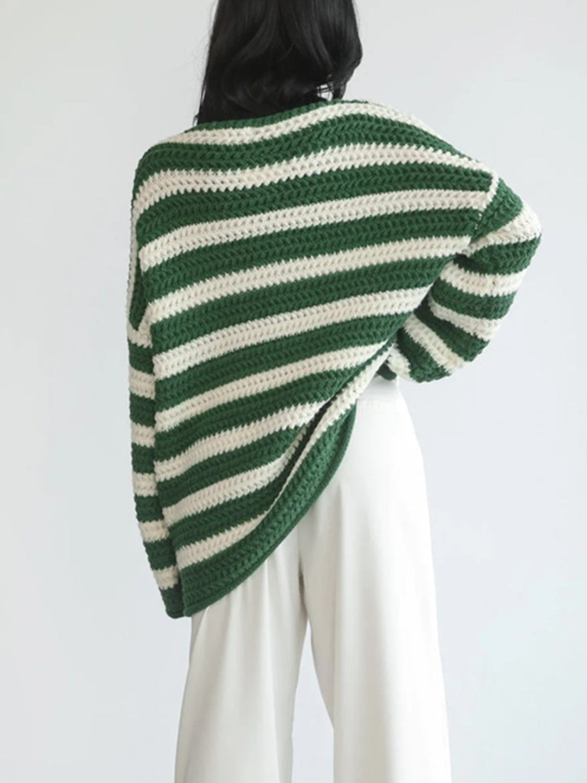 Women's Jumper | Chunky Knit & Striped Pattern