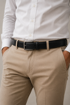Ryder | Leather Belt with Matte Metal Buckle