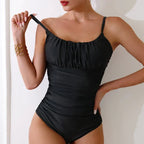 Sofia | Elegant Tummy Control Monokini in Black
