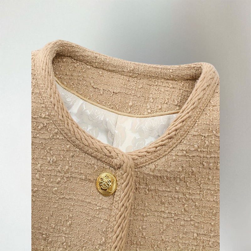 Women's Cardigan | Bouclé Look & Decorative Buttons