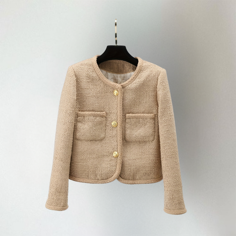Women's Cardigan | Bouclé Look & Decorative Buttons