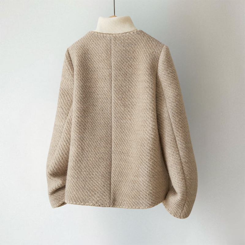 Women's Cardigan | Fine Texture & Collarless Cut