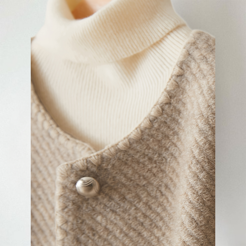 Women's Cardigan | Fine Texture & Collarless Cut
