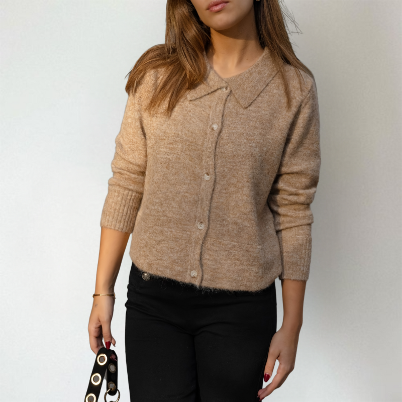 Women's Cardigan | Collared & Soft Handle