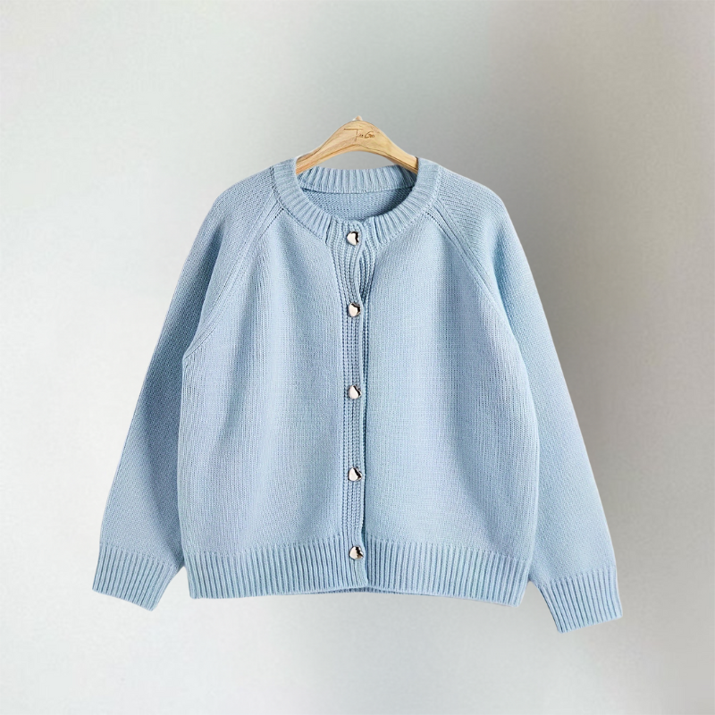 Women's Cardigan | Crew Neck & Button Front for Feminine Layering