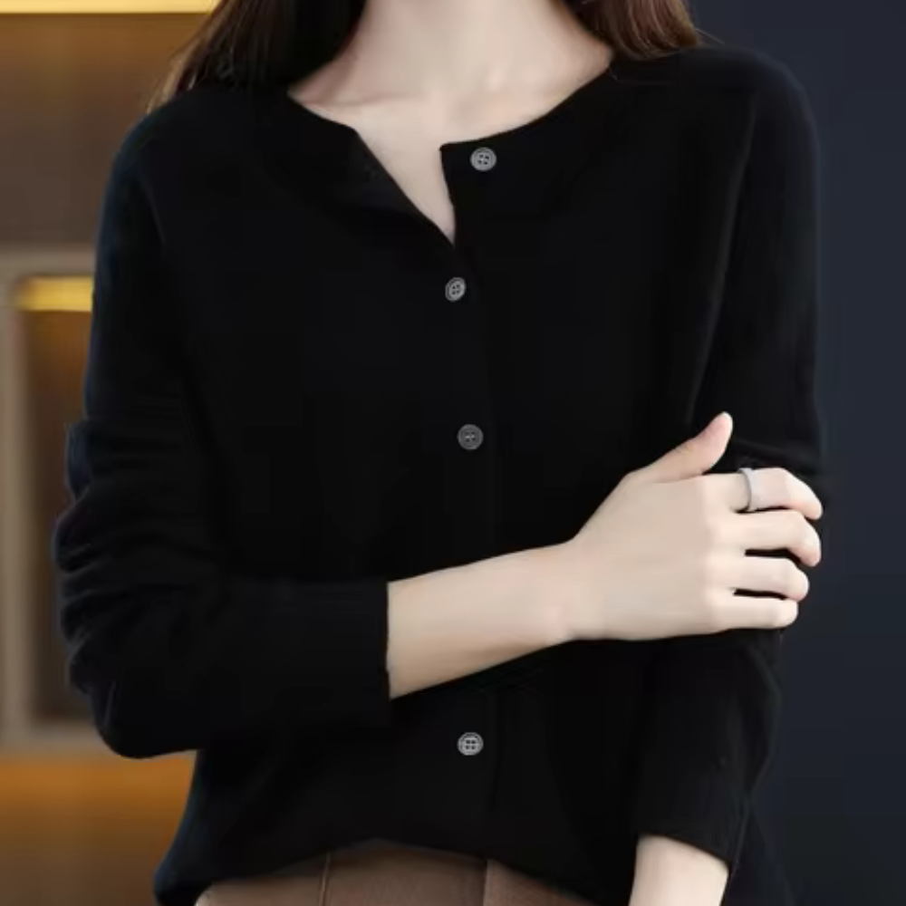 Women's Cardigan | Crew Neck & Soft Touch