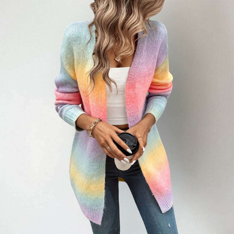 Women's Cardigan | Ombré Design & Longline