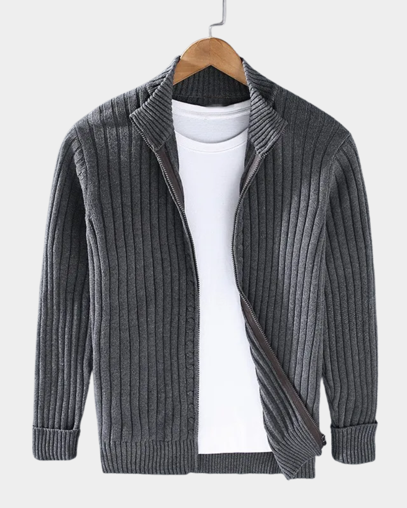 Men's Cardigan | Rib Knit & Versatile