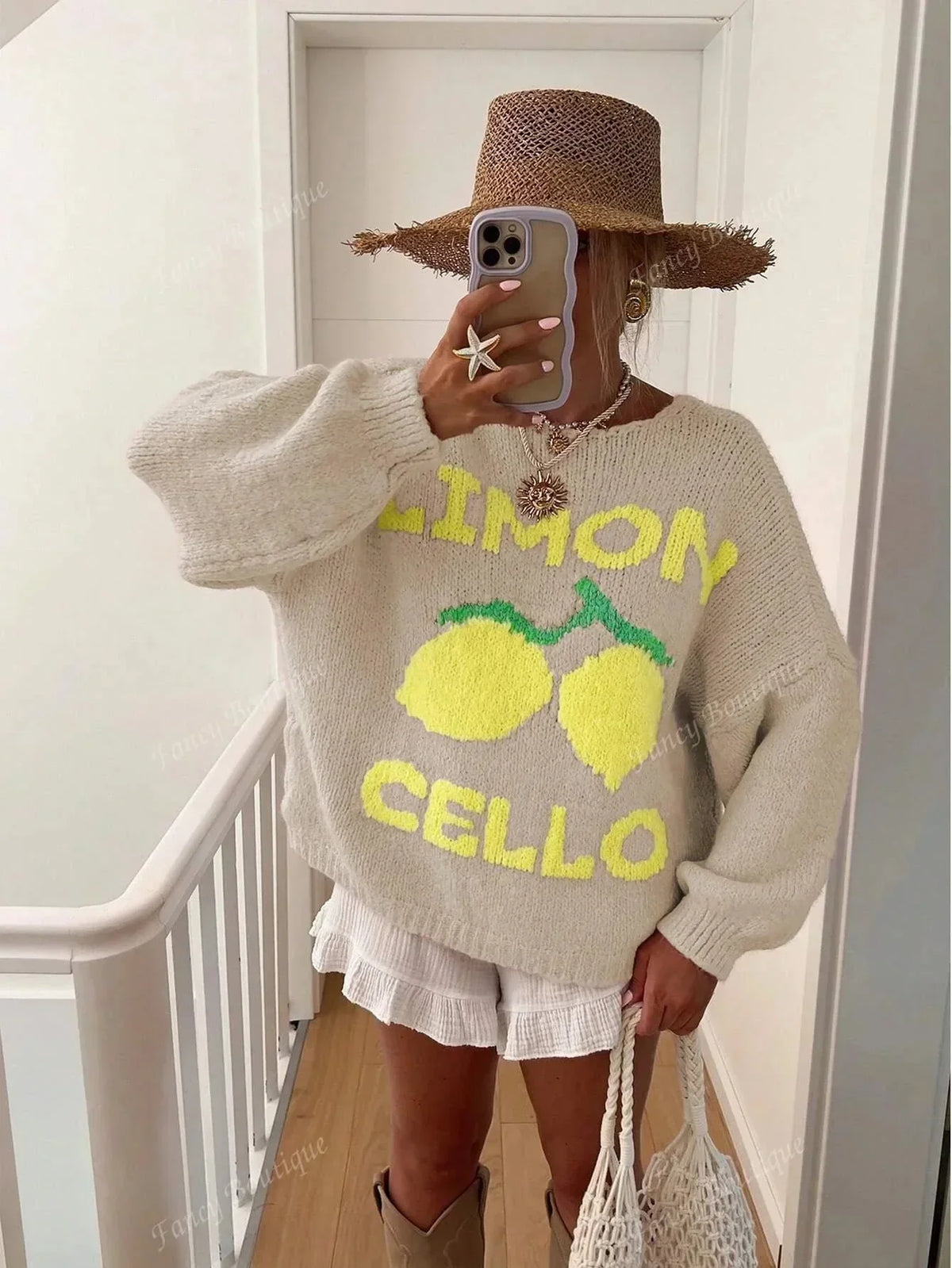 Women's Knitted Jumper | Cheerful Design & Comfortable Fit