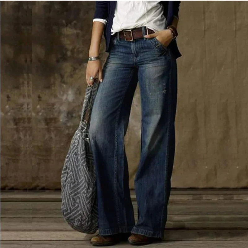 Women's High-Waisted Wide-Leg Jeans | Comfortable Fit & Timeless Cut