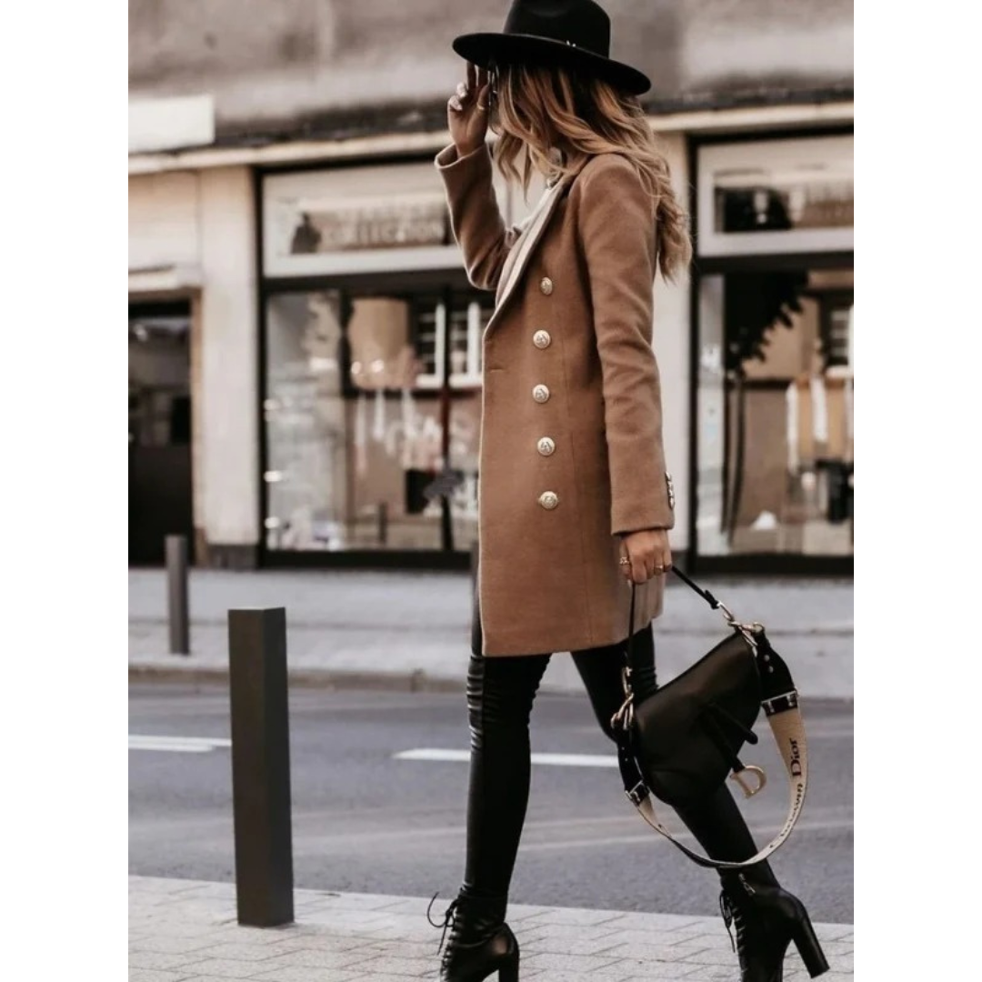 Women's Winter Jacket | Button Front & Classic Collar