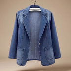 Women's Denim Blazer | Lapel Design & Versatile