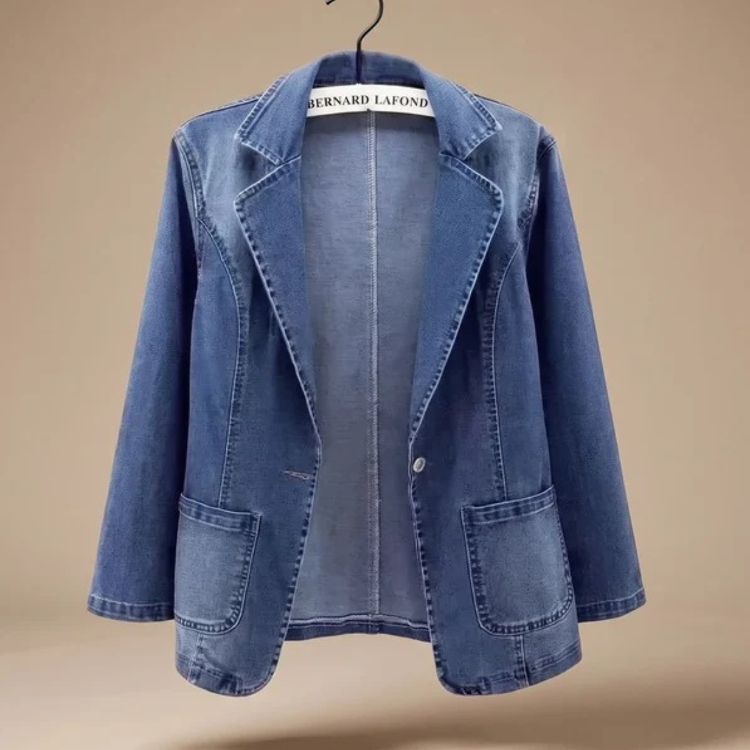 Women's Denim Blazer | Lapel Design & Versatile