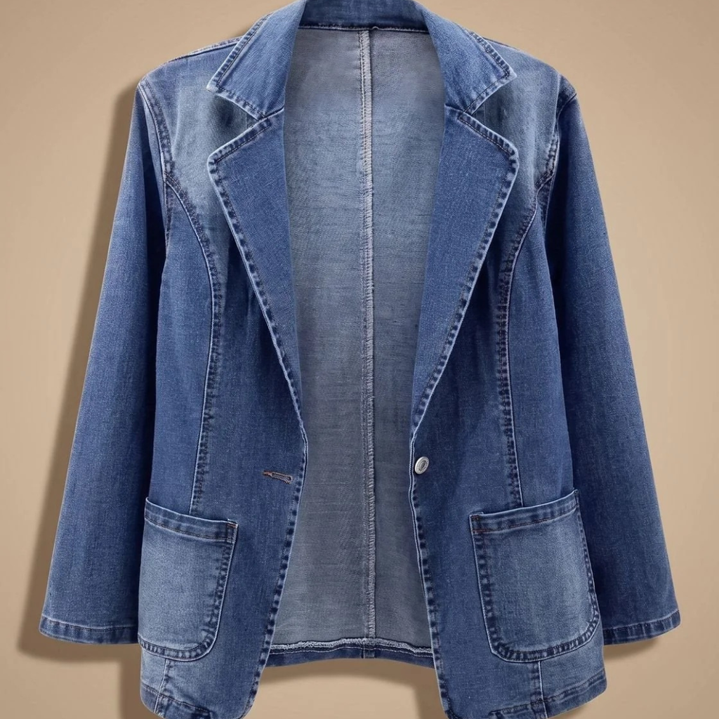 Women's Denim Blazer | Lapel Design & Versatile