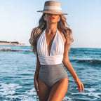 Mae | Deep V-Neck Halter Swimsuit