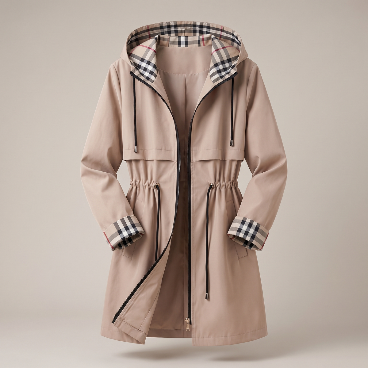 Women's Waterproof Jacket | Hooded with Drawstring Waist