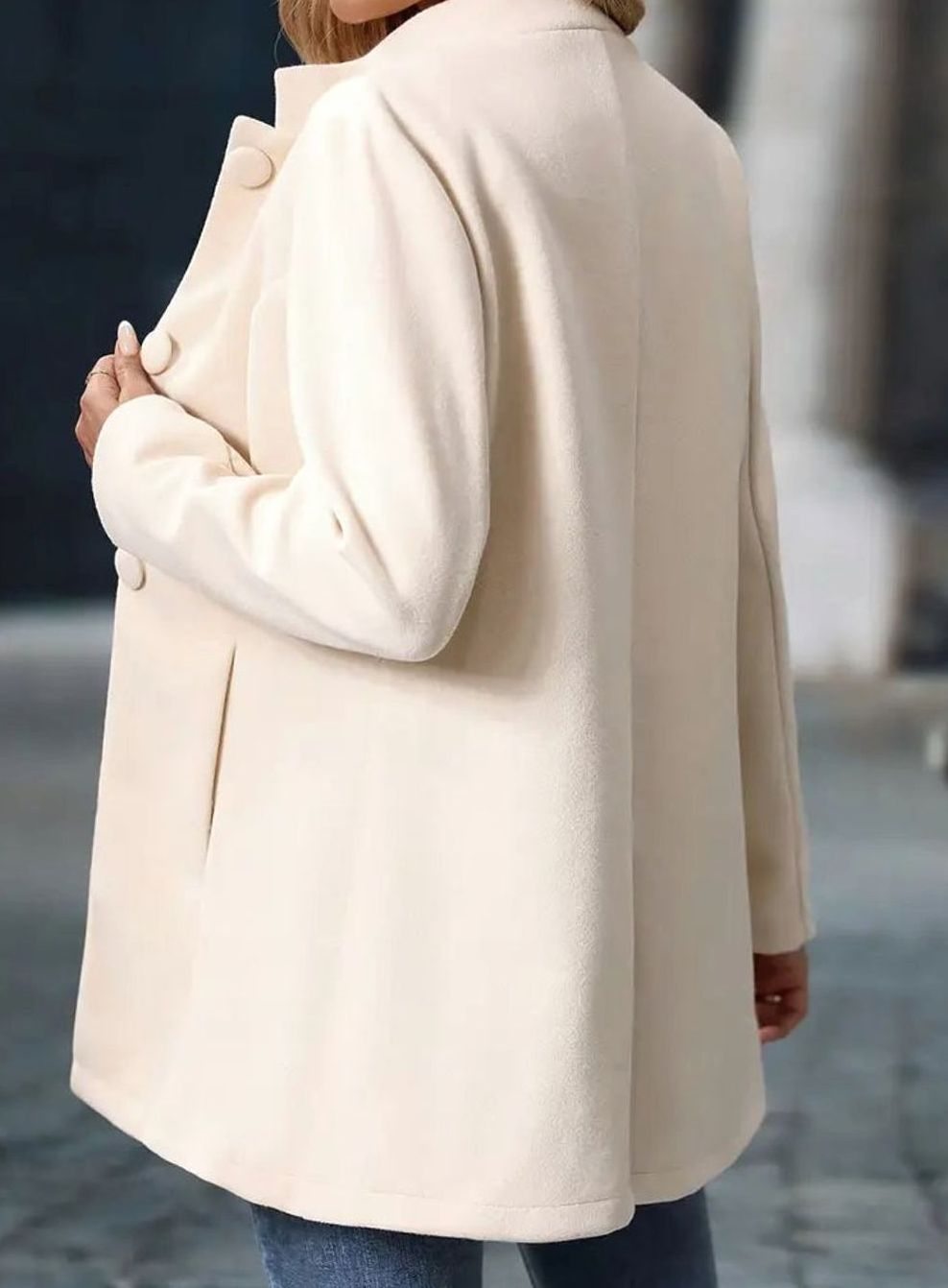 Women's Winter Coat | Elegant Stand Collar with Button Fastening