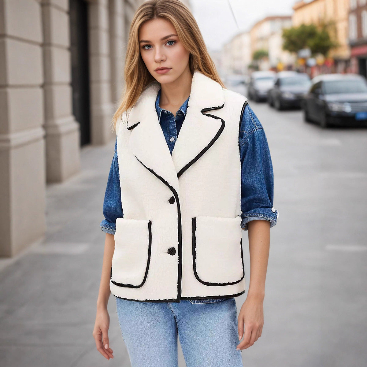 Women's Textured Gilet | Elegant & Versatile