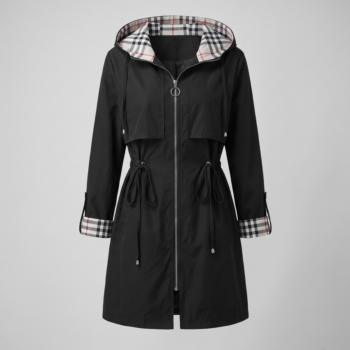 Women's Waterproof Jacket | Hooded with Drawstring Waist