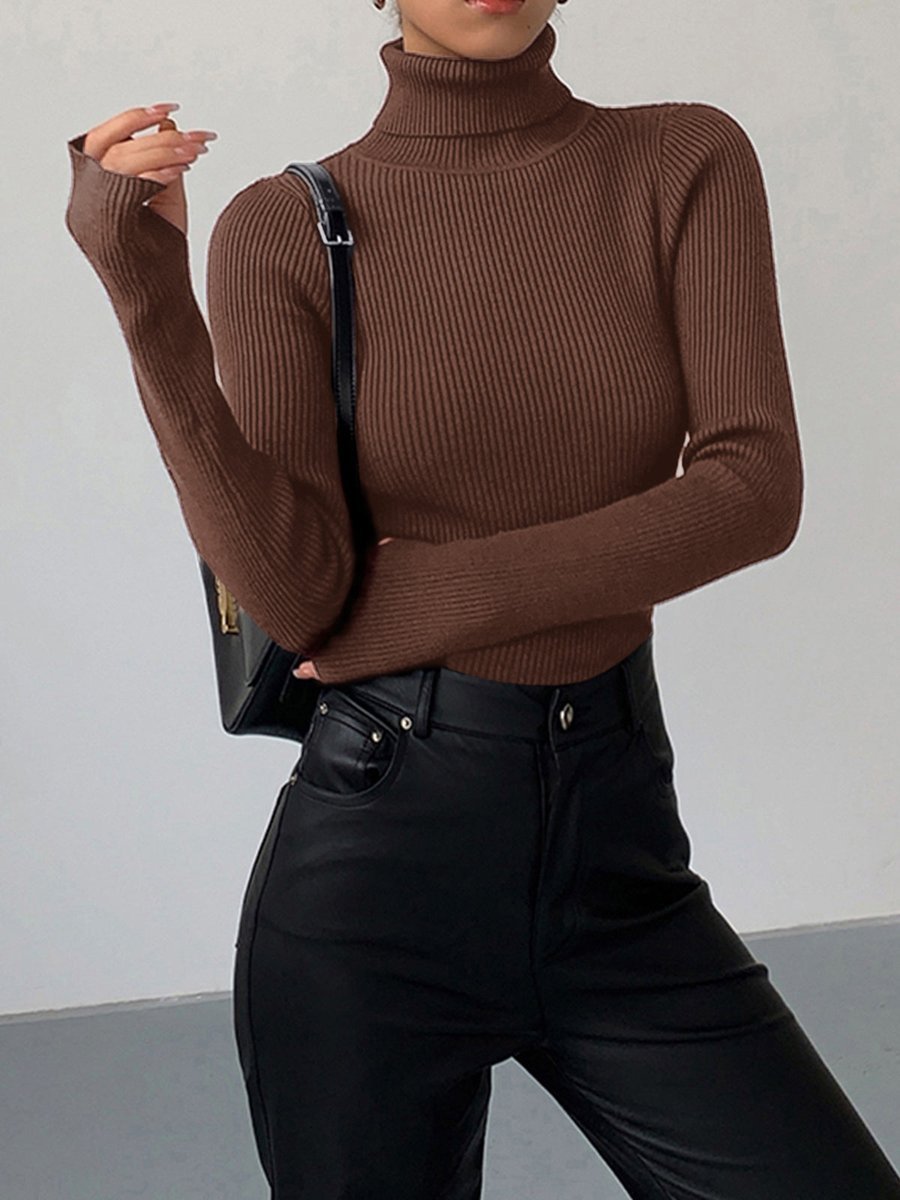 Women's Roll Neck Jumper | Ribbed & Comfortable