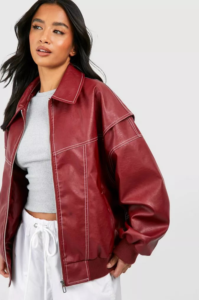 Women's Bomber Jacket | Oversized Cut & Ribbed Cuffs