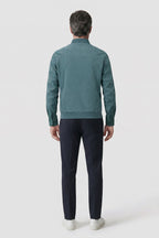 Men's Bomber Jacket | Stand Collar — Khaki — back view — on model